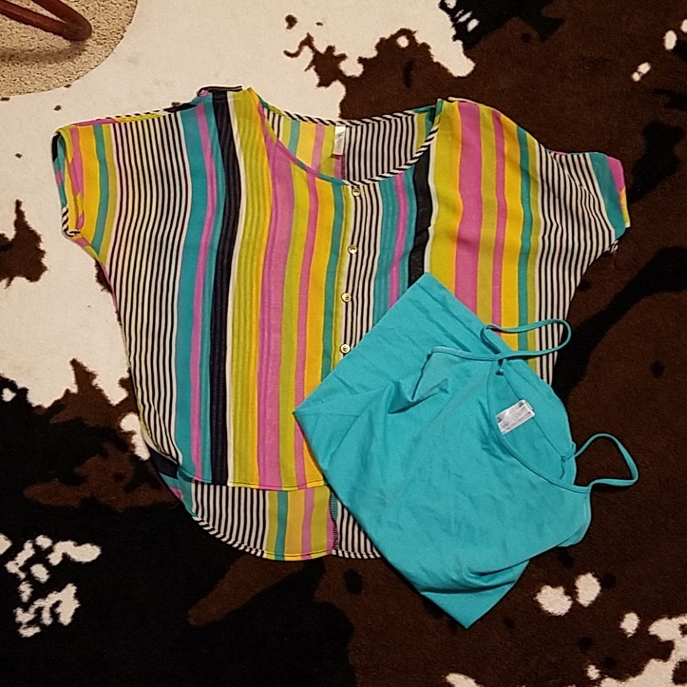 Sheer High lo top with under shirt